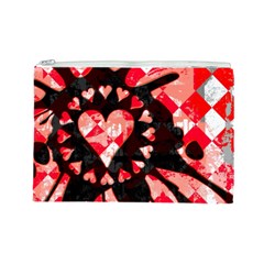 Love Heart Splatter Cosmetic Bag (Large) from ArtsNow.com Front