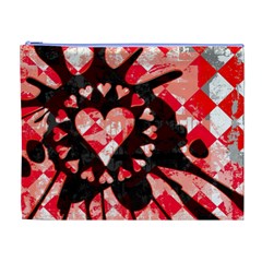 Love Heart Splatter Cosmetic Bag (XL) from ArtsNow.com Front