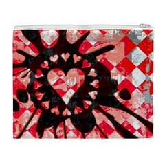 Love Heart Splatter Cosmetic Bag (XL) from ArtsNow.com Back