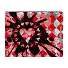 Love Heart Splatter Cosmetic Bag (XL) from ArtsNow.com Back