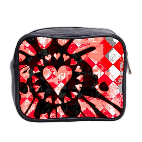 Love Heart Splatter Mini Toiletries Bag (Two Sides) from ArtsNow.com Back