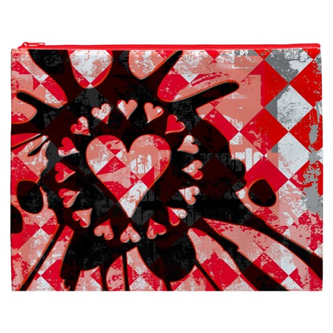 Love Heart Splatter Cosmetic Bag (XXXL) from ArtsNow.com Front