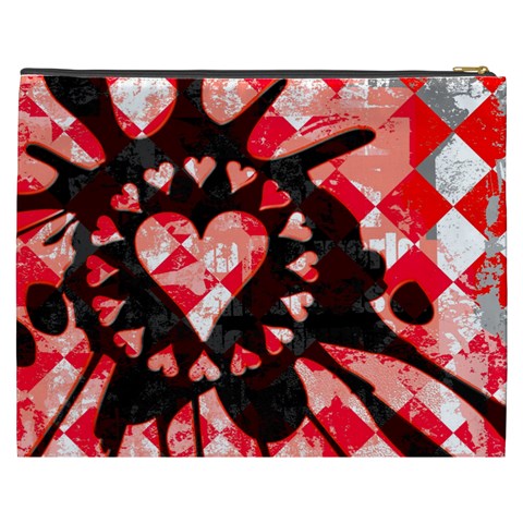 Love Heart Splatter Cosmetic Bag (XXXL) from ArtsNow.com Back