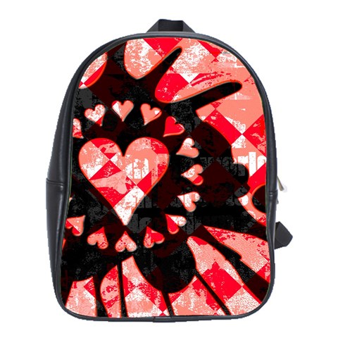 Love Heart Splatter School Bag (XL) from ArtsNow.com Front