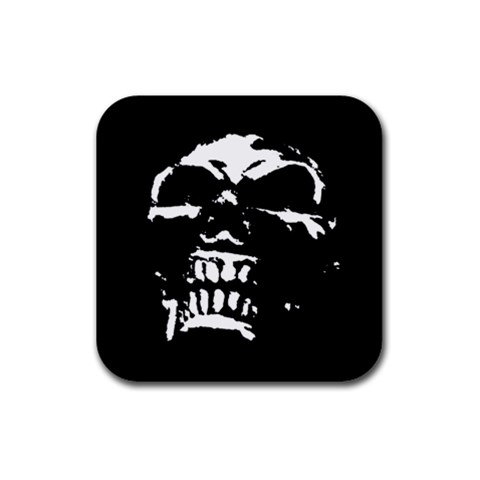 Morbid Skull Rubber Square Coaster (4 pack) from ArtsNow.com Front