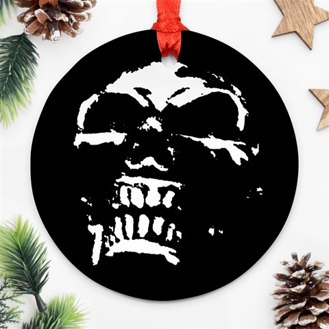 Morbid Skull Round Ornament (Two Sides) from ArtsNow.com Back