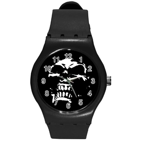 Morbid Skull Round Plastic Sport Watch Medium from ArtsNow.com Front