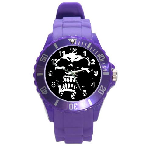 Morbid Skull Round Plastic Sport Watch Large from ArtsNow.com Front