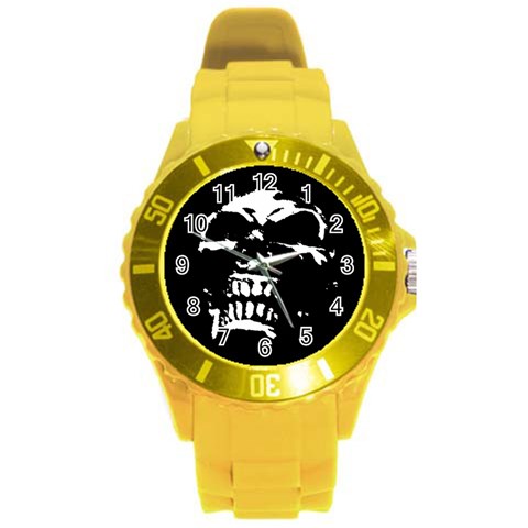 Morbid Skull Round Plastic Sport Watch Large from ArtsNow.com Front