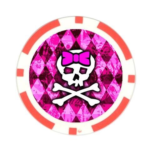 Pink Bow Princess Poker Chip Card Guard from ArtsNow.com Front