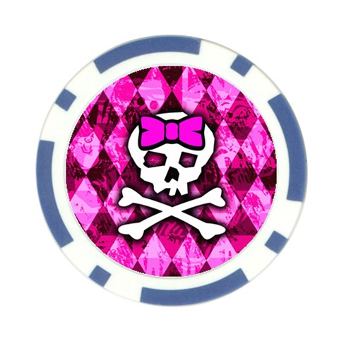 Pink Bow Princess Poker Chip Card Guard from ArtsNow.com Front