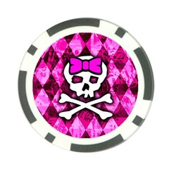 Pink Bow Princess Poker Chip Card Guard (10 pack) from ArtsNow.com Front