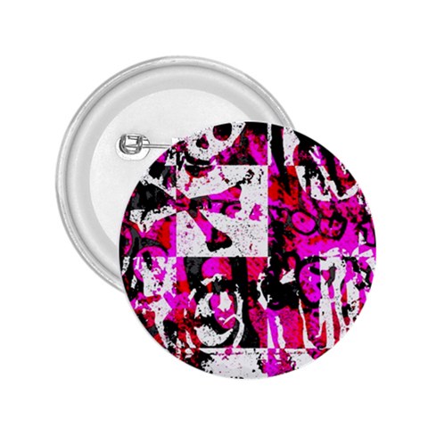 Pink Checker Graffiti 2.25  Button from ArtsNow.com Front