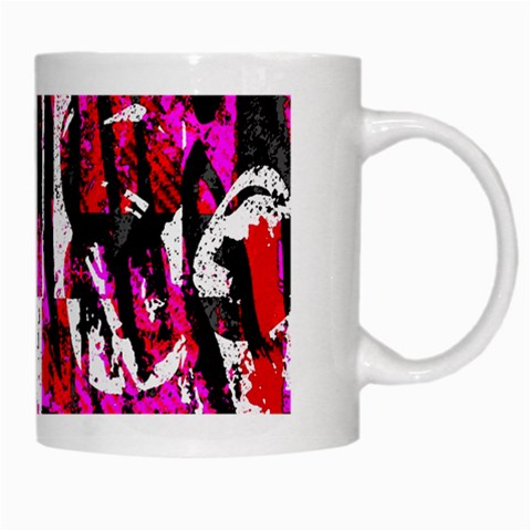 Pink Checker Graffiti White Mug from ArtsNow.com Right