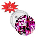 Pink Checker Graffiti 1.75  Button (10 pack) 