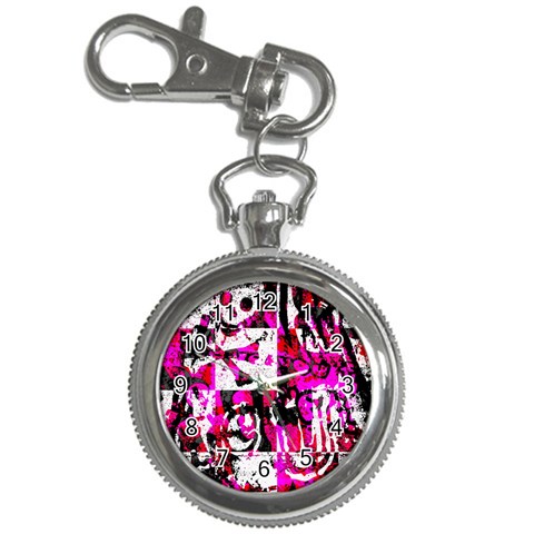 Pink Checker Graffiti Key Chain Watch from ArtsNow.com Front