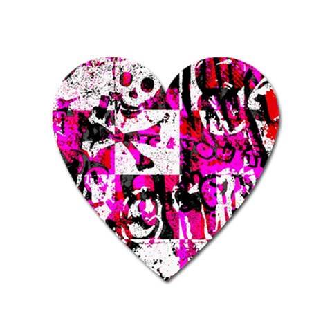 Pink Checker Graffiti Magnet (Heart) from ArtsNow.com Front