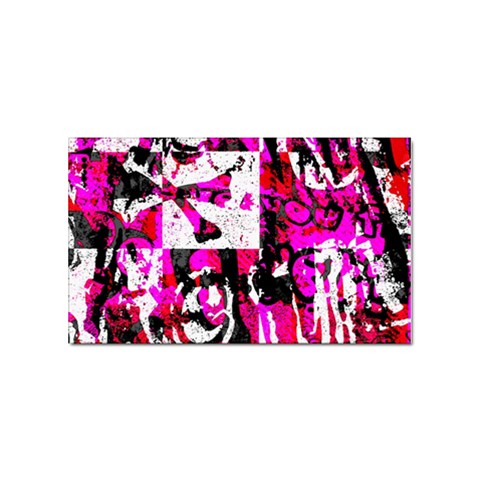 Pink Checker Graffiti Sticker Rectangular (10 pack) from ArtsNow.com Front