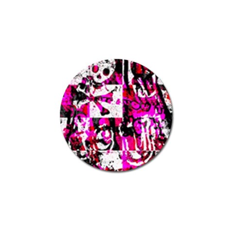 Pink Checker Graffiti Golf Ball Marker from ArtsNow.com Front