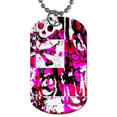 Pink Checker Graffiti Dog Tag (Two Sides) from ArtsNow.com Front