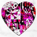 Pink Checker Graffiti Jigsaw Puzzle (Heart)