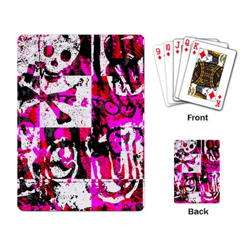 Pink Checker Graffiti Playing Cards Single Design from ArtsNow.com Back