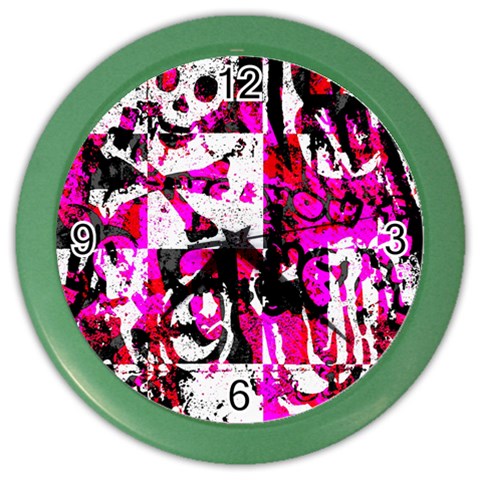 Pink Checker Graffiti Color Wall Clock from ArtsNow.com Front