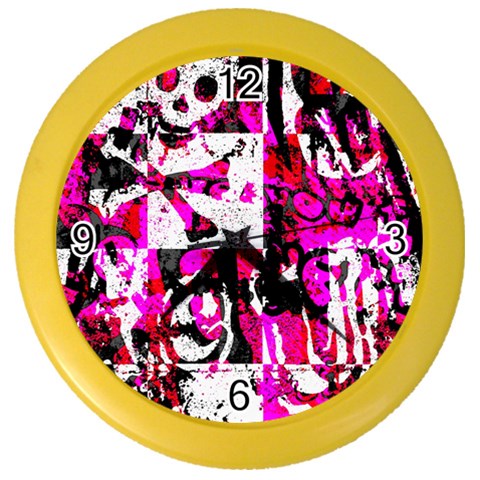 Pink Checker Graffiti Color Wall Clock from ArtsNow.com Front