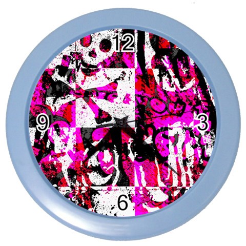 Pink Checker Graffiti Color Wall Clock from ArtsNow.com Front