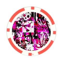 Pink Checker Graffiti Poker Chip Card Guard from ArtsNow.com Front