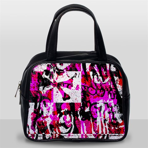 Pink Checker Graffiti Classic Handbag (Two Sides) from ArtsNow.com Back