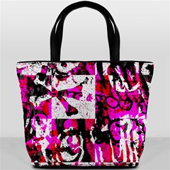 Pink Checker Graffiti Bucket Bag from ArtsNow.com Back