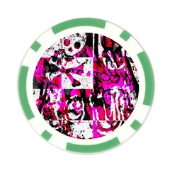 Pink Checker Graffiti Poker Chip Card Guard (10 pack) from ArtsNow.com Front