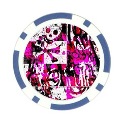 Pink Checker Graffiti Poker Chip Card Guard (10 pack) from ArtsNow.com Front