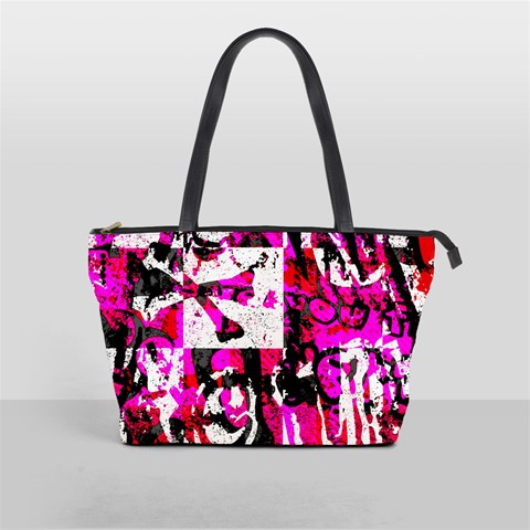 Pink Checker Graffiti Classic Shoulder Handbag from ArtsNow.com Front