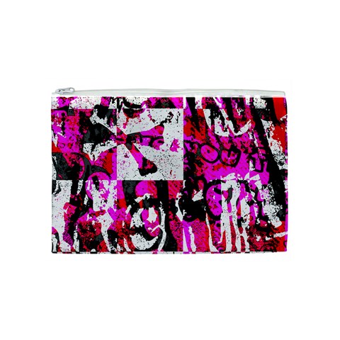 Pink Checker Graffiti Cosmetic Bag (Medium) from ArtsNow.com Front