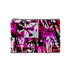 Pink Checker Graffiti Cosmetic Bag (Medium) from ArtsNow.com Front