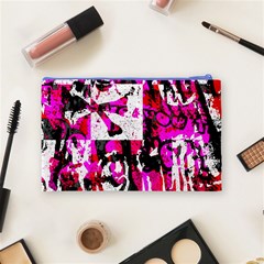 Pink Checker Graffiti Cosmetic Bag (Medium) from ArtsNow.com Back