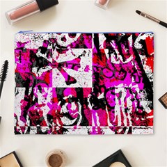 Pink Checker Graffiti Cosmetic Bag (XL) from ArtsNow.com Front