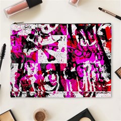 Pink Checker Graffiti Cosmetic Bag (XL) from ArtsNow.com Front