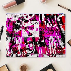 Pink Checker Graffiti Cosmetic Bag (XL) from ArtsNow.com Back