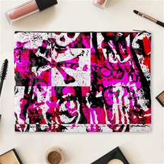 Pink Checker Graffiti Cosmetic Bag (XL) from ArtsNow.com Back