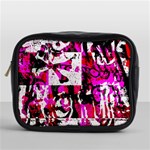 Pink Checker Graffiti Mini Toiletries Bag (One Side)