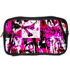 Pink Checker Graffiti Toiletries Bag (Two Sides) from ArtsNow.com Back