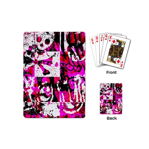 Pink Checker Graffiti Playing Cards (Mini) from ArtsNow.com Back