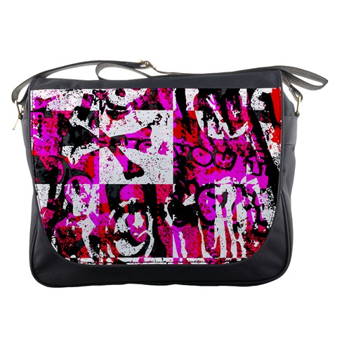 Pink Checker Graffiti Messenger Bag from ArtsNow.com Front