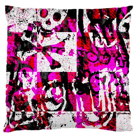 Pink Checker Graffiti Large Cushion Case (Two Sides) from ArtsNow.com Front