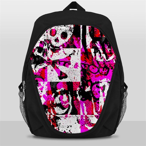 Pink Checker Graffiti Backpack Bag from ArtsNow.com Front