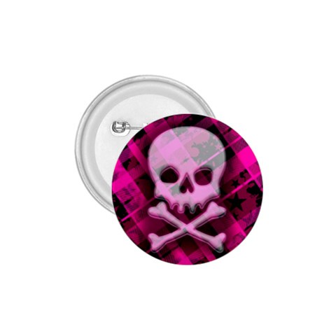 Pink Plaid Skull 1.75  Button from ArtsNow.com Front