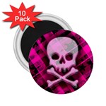 Pink Plaid Skull 2.25  Magnet (10 pack)